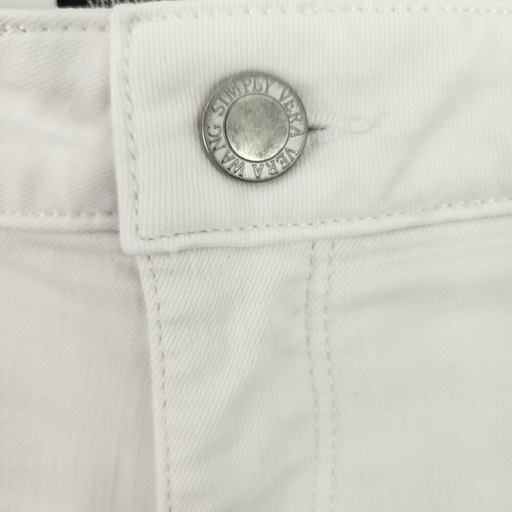 Simply Vera Vera Wang Women's Size 8 Mid-Rise Boyfriend Crop White Denim Jeans - Picture 5 of 9